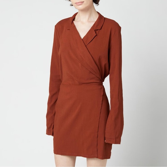 Free People Rich Brown Long Sleeve Wrap Dress - Picture 1 of 12